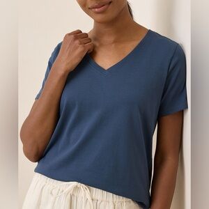 Pact Women's Dark Blue V-Neck Tee XXL Organic Cotton